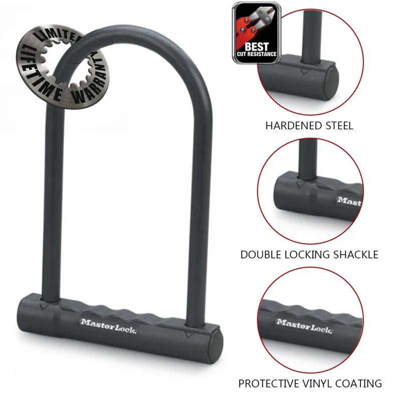 Master Lock Bike D Lock 10 x 20cm 8170EURDPRO Black